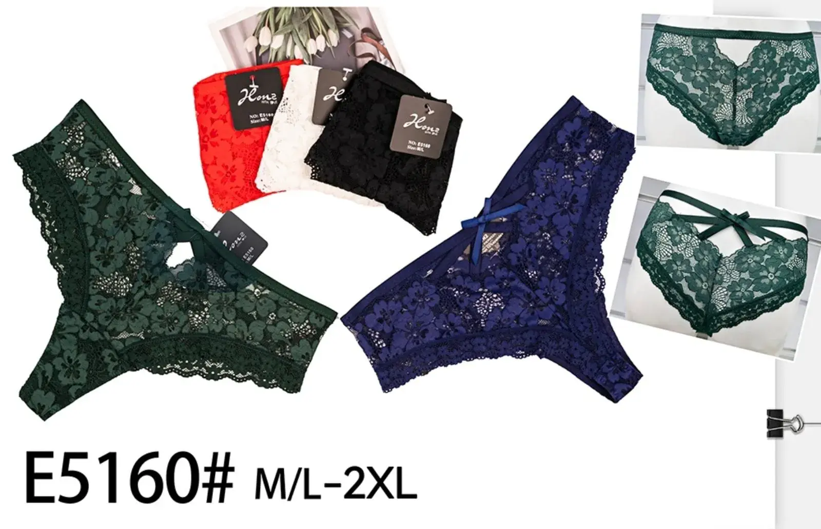 Majtki damskie koronkowe F-160# M-L-XL 5 kolorów