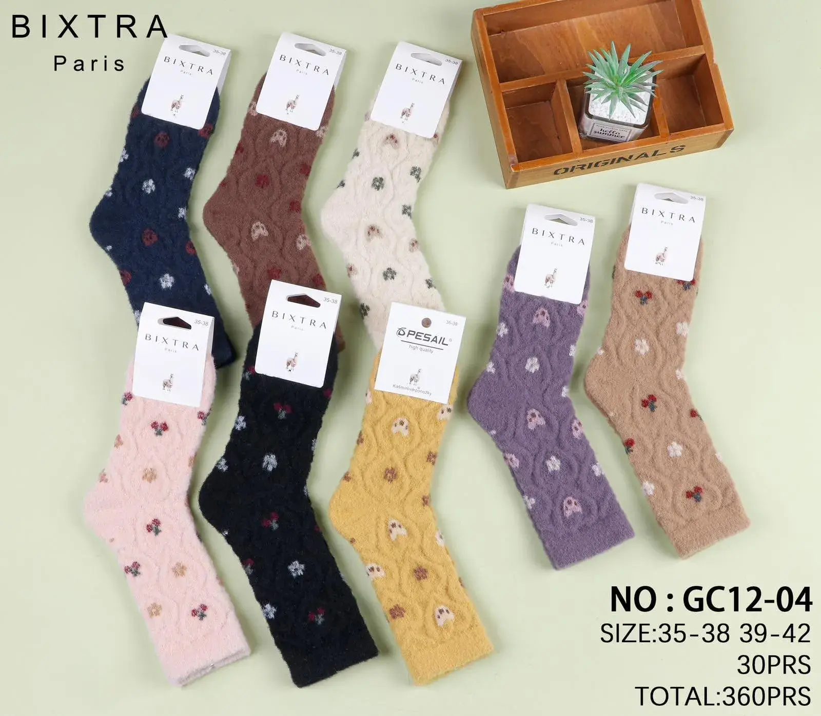 Skarpetki damskie Bixtra wzorzyste 35-38/39-42, 30 szt