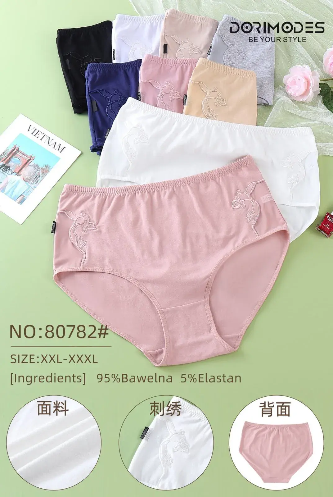 Majtki damskie bawełniane XL-XXL 95% bawełna 5% elastan
