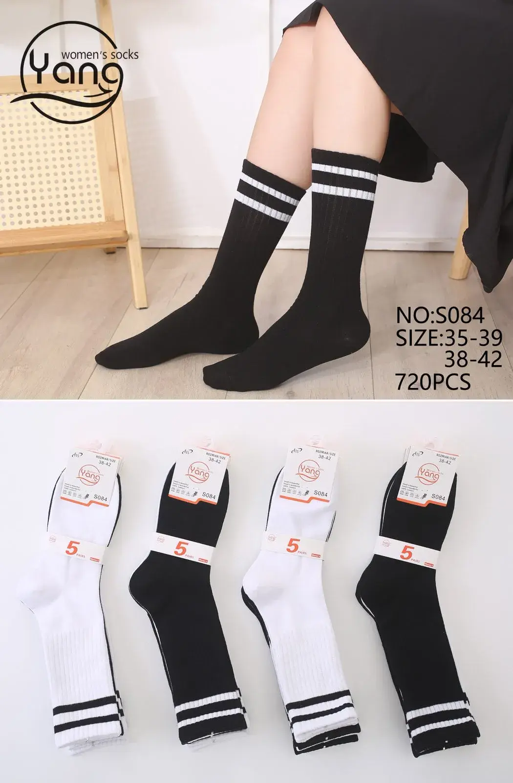 Skarpetki damskie Yang's Socks NO: S35-39,