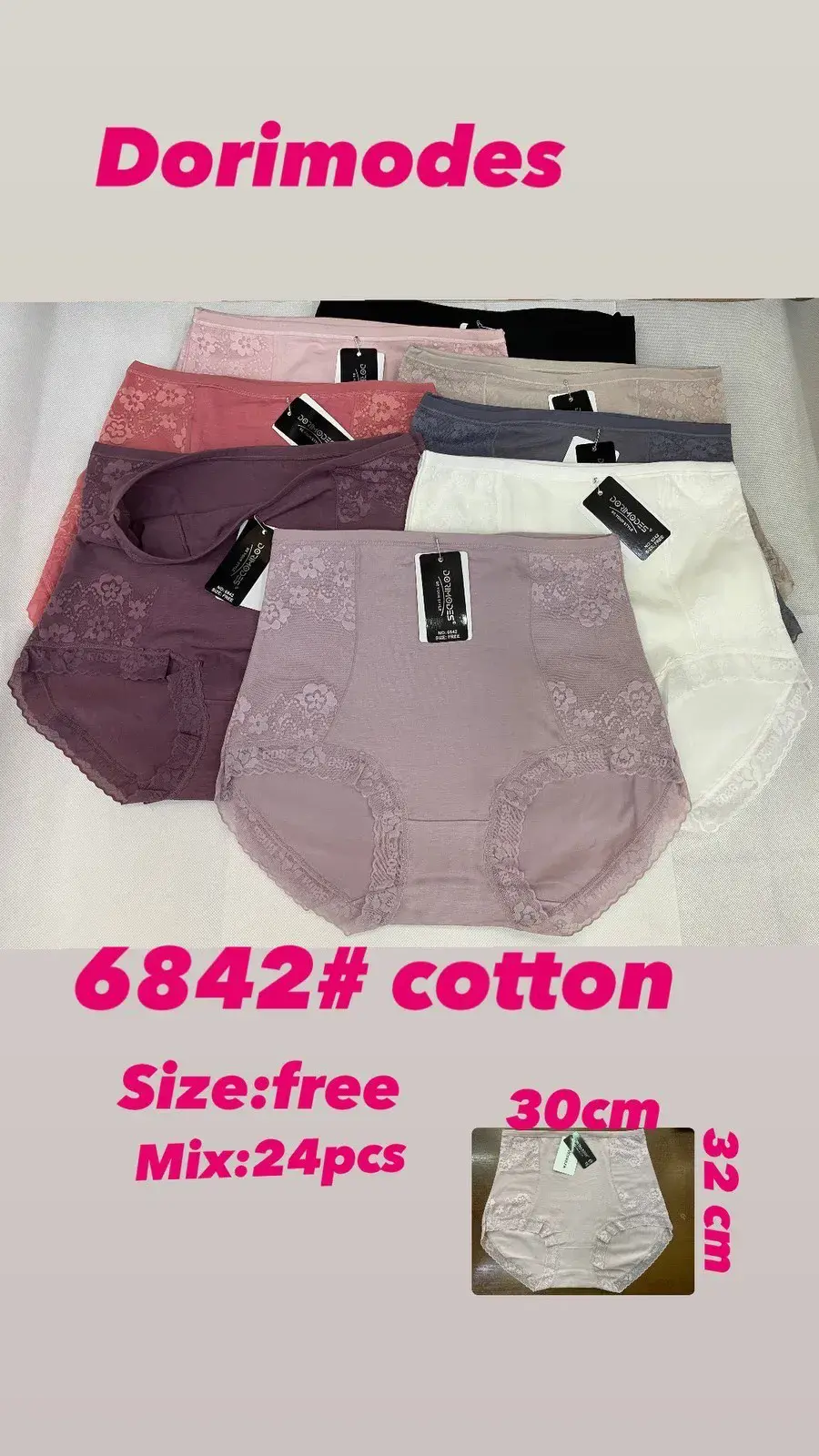 Majtki damskie bawełniane mix kolorów 6842# Size Free 30cm
