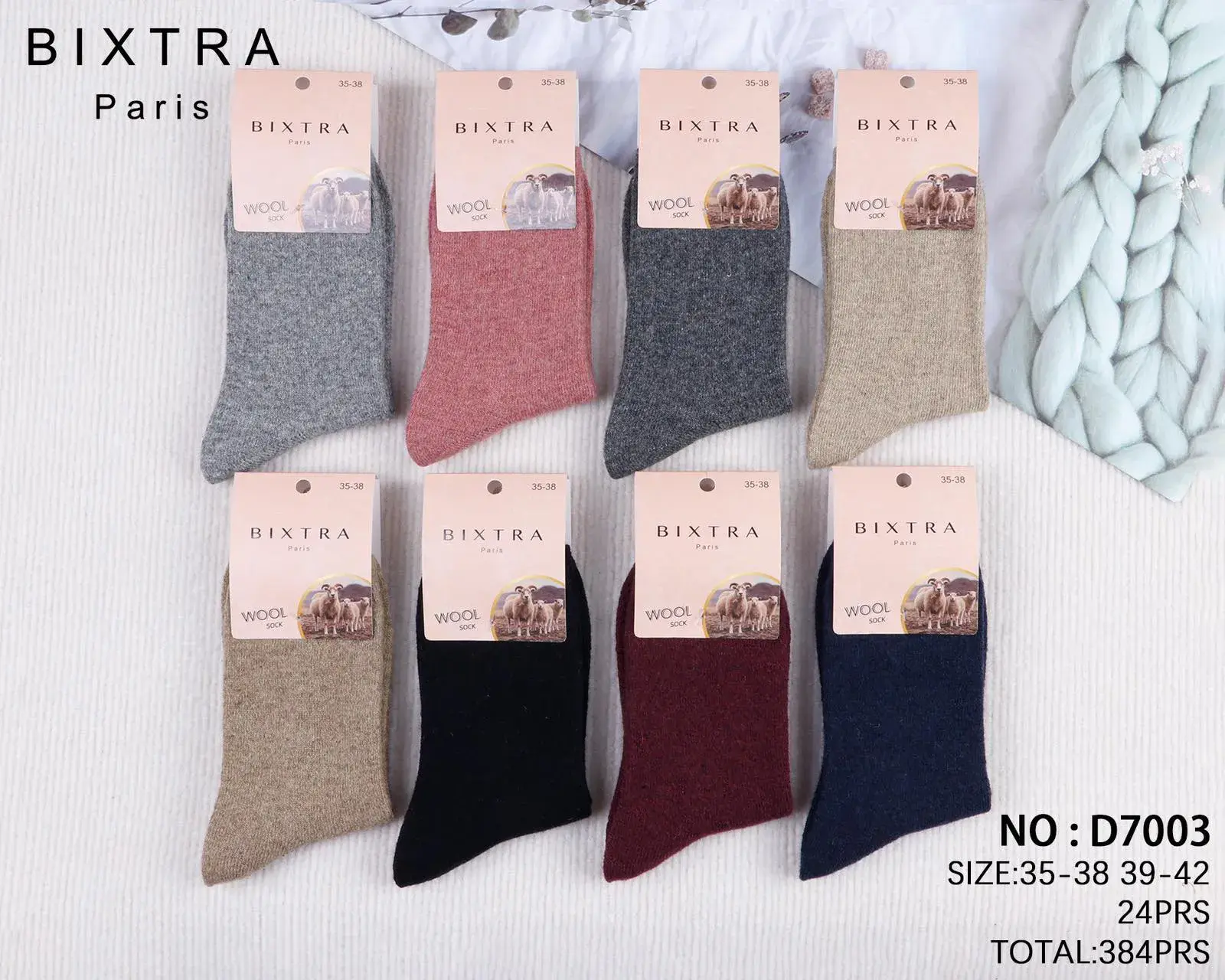 Skarpetki damskie Bixtra wełna SIZE 35-42, 24 szt