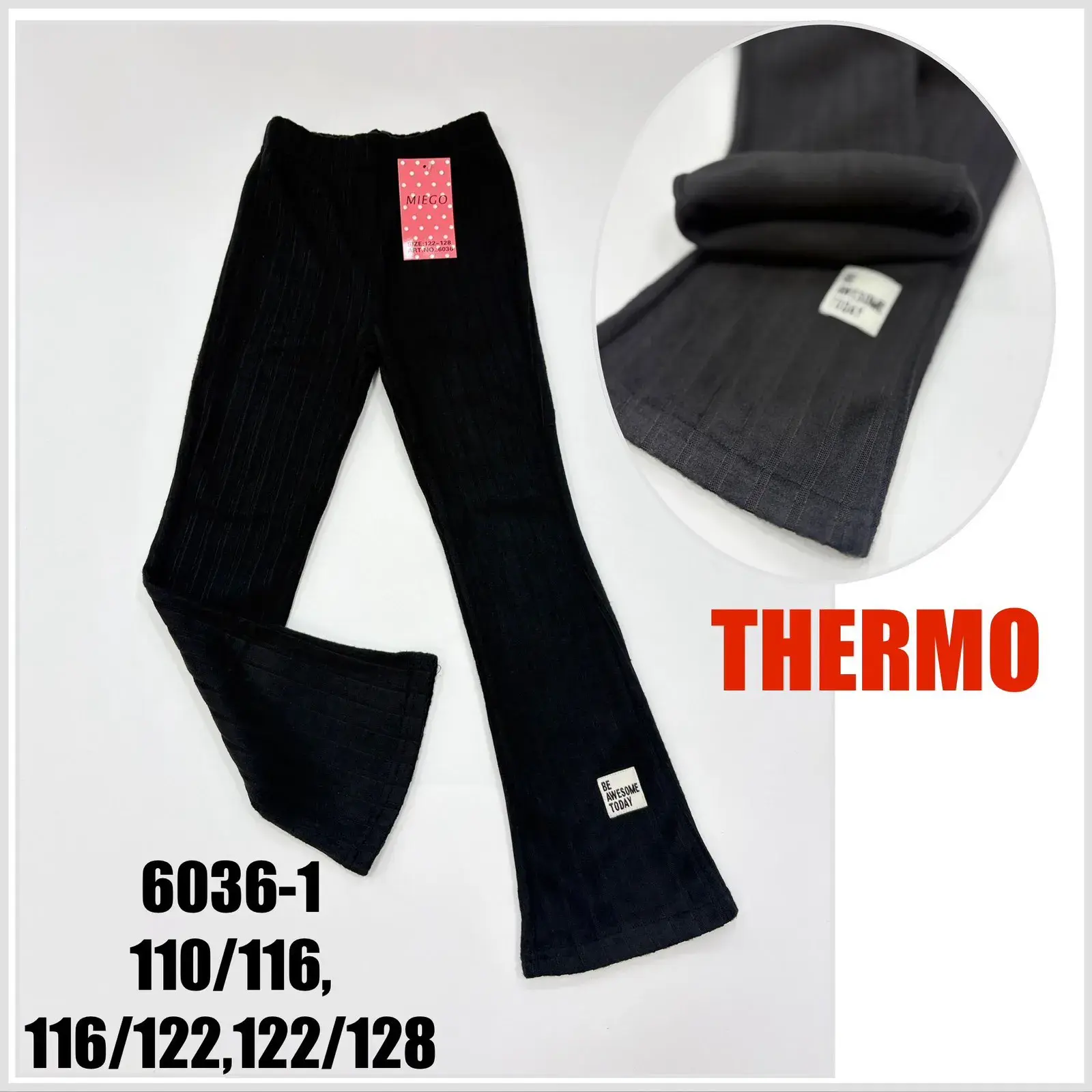 Leggingsy Thermo dla Dzieci Czarne 110/116-122/128