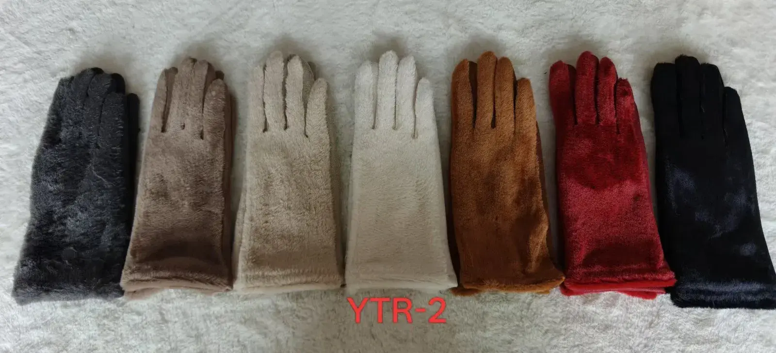 Rękawiczki damskie futerkowe YTR-2, 6 kolorów