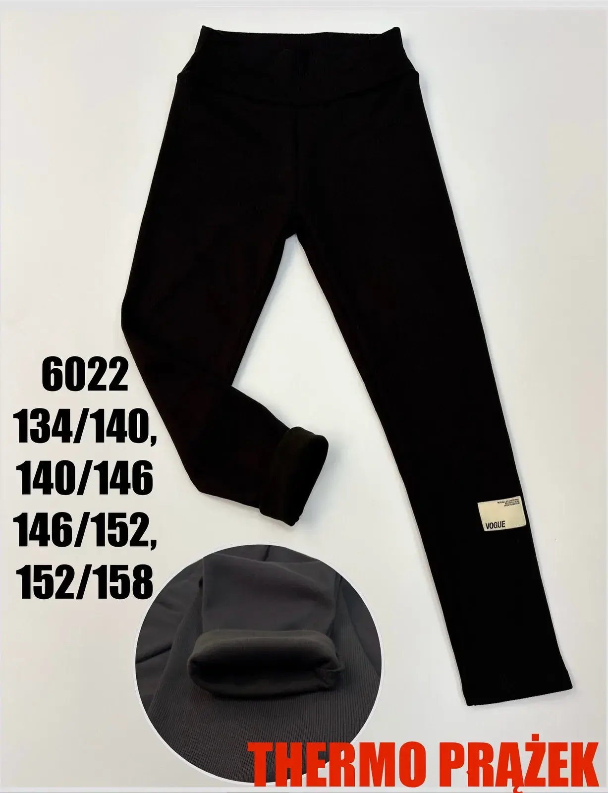Leggingsy Thermo dla Dzieci Czarne Rozm. 134/140-152/158