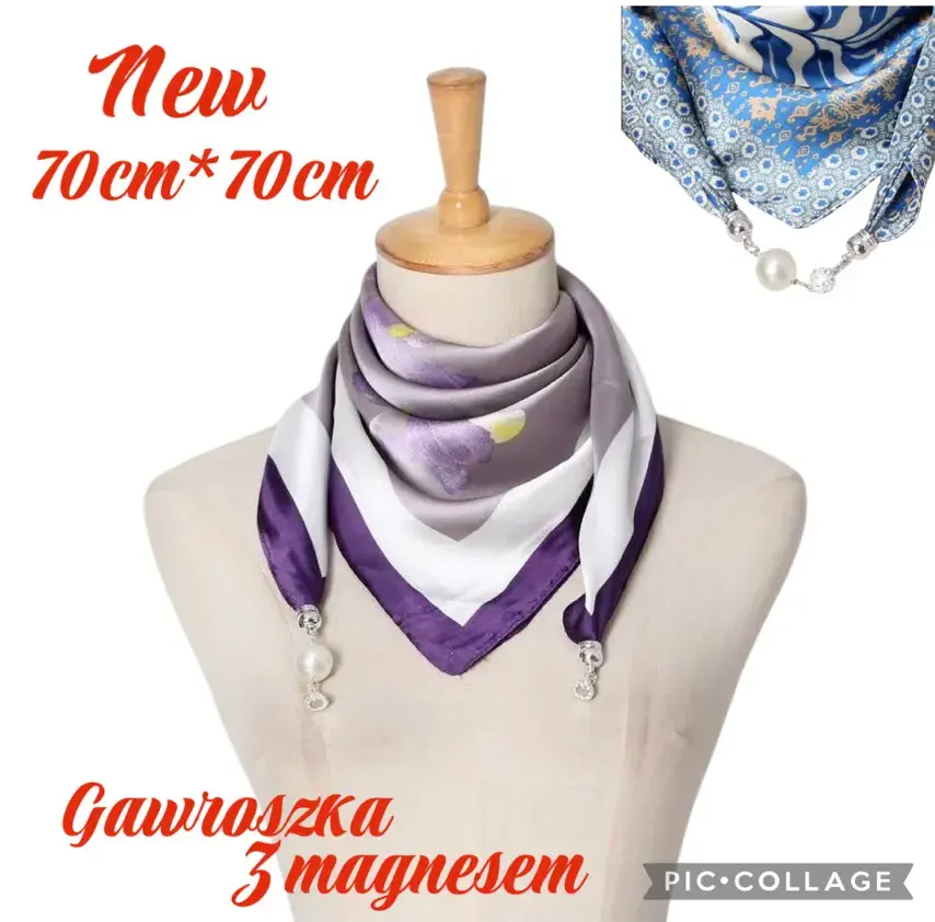 Chusta Gawroszka 3 magnezem 70x70cm fioletowa