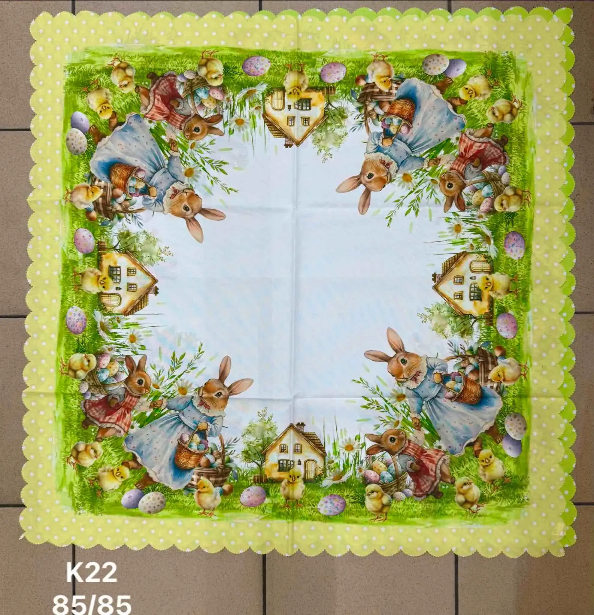 Obrus Wielkanocny 60/120 cm z motywem królików K22-8585