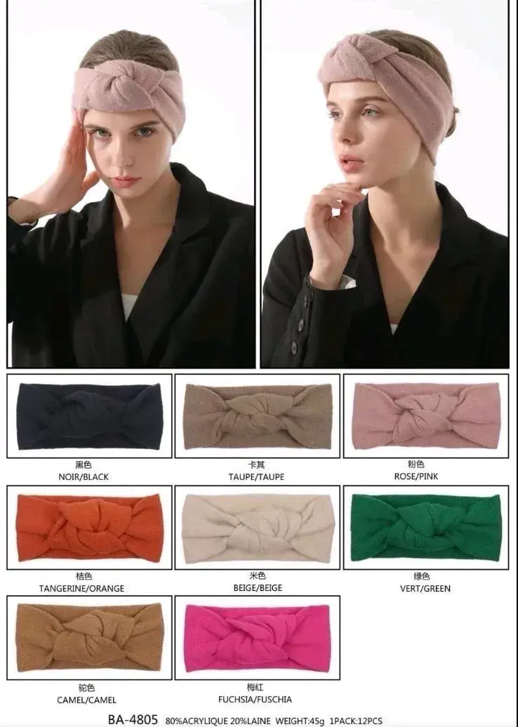 Opaski damskie knotted headband BA-485, 12 szt/opak.