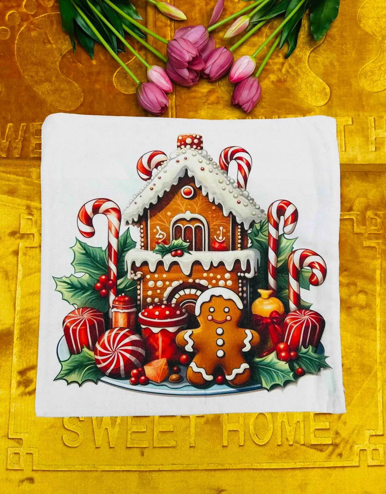 Poszewka Świąteczny domek piernikowy 40x40