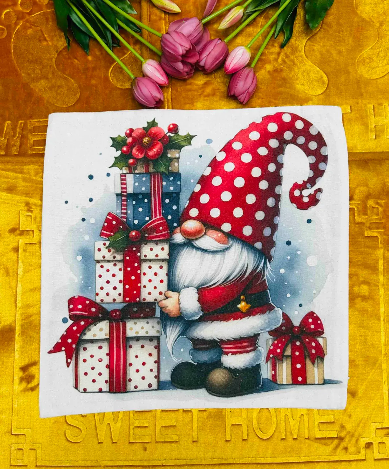 Poszewka Świąteczny Gnom 40x40 cm