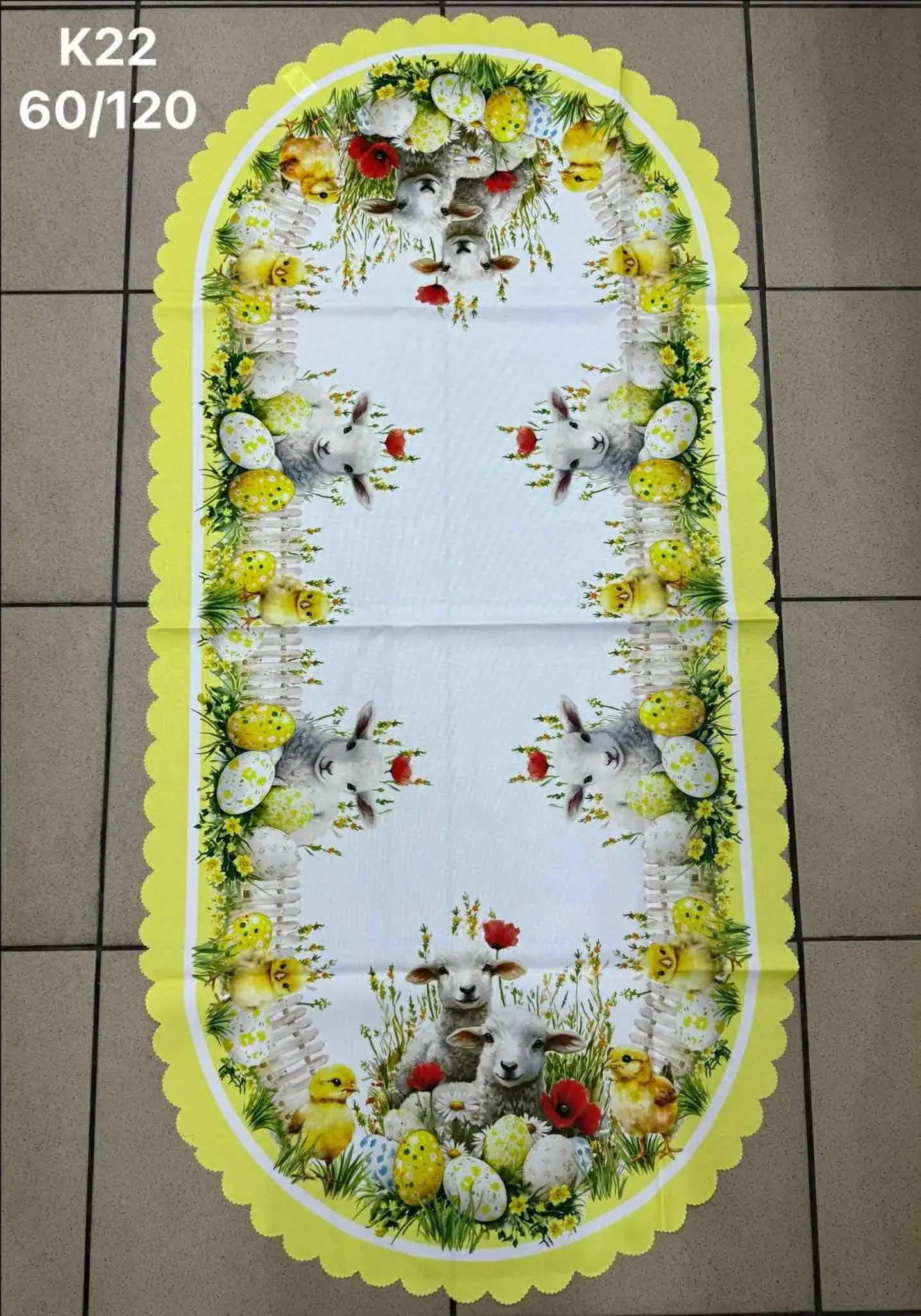 Bieżniki Wielkanocne 60/120 K22 z barankami i jajkami