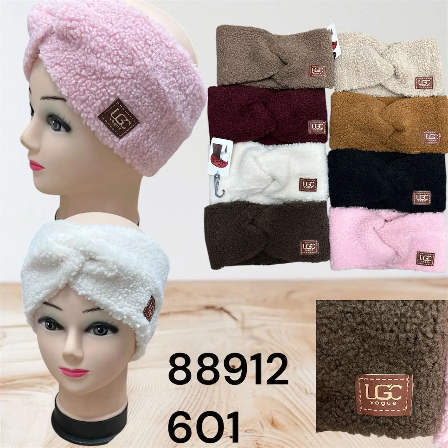 Opaski damskie UGG 601, 12 szt, różne kolory