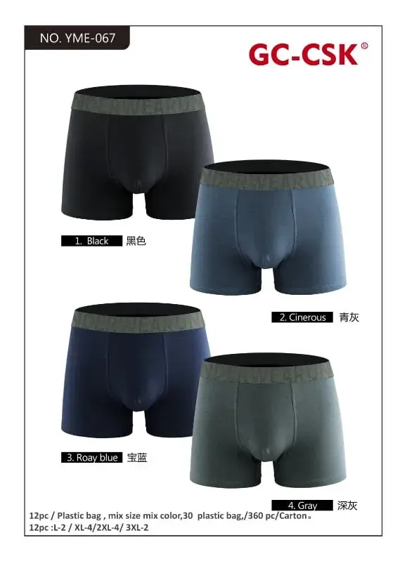 Bokserki męskie 3 szt. Navy Grey Black YME-07
