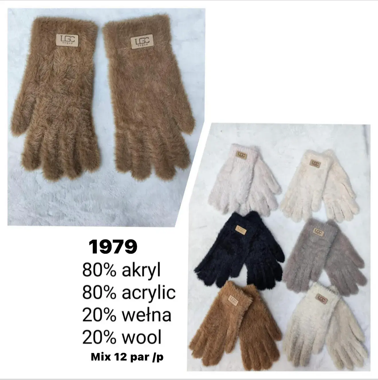 Rękawiczki damskie UGG 1979 80% akryl 20% wełna