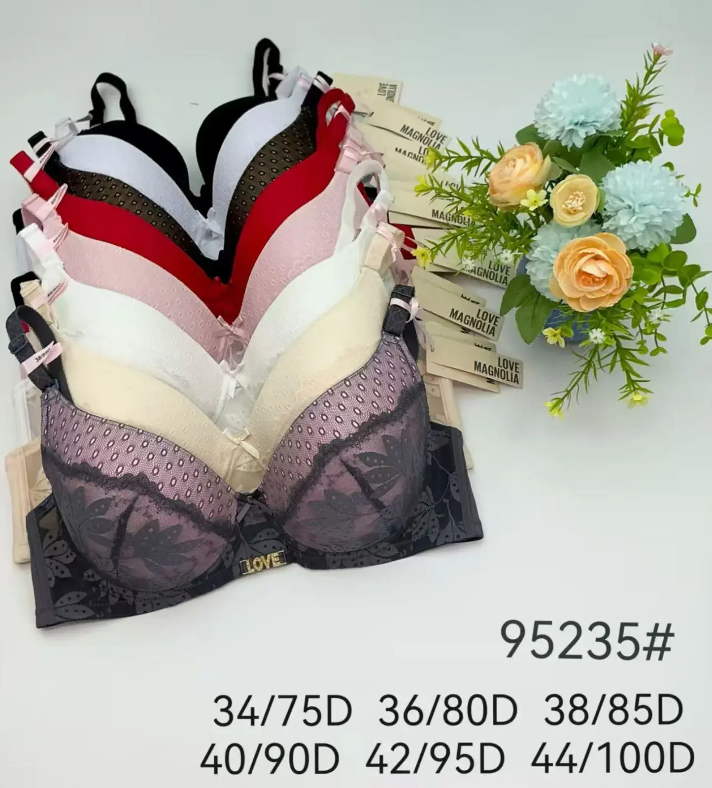 Biustonosz damski Magnifique, rozmiary 34/75D-44/100D, 12 szt