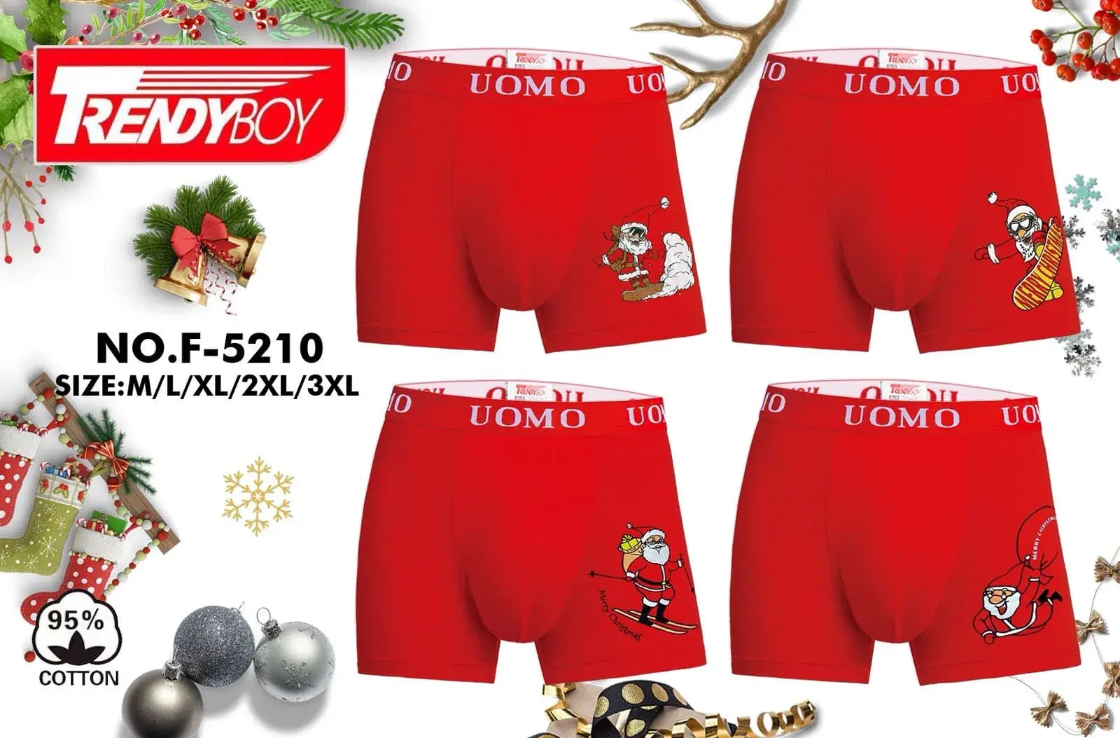 Bokserki męskie TrendyBoy świąteczne NO.F-5210 S-3XL
