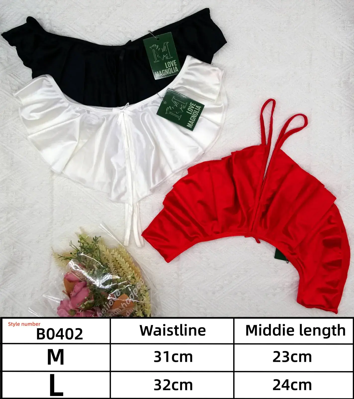 Majtki damskie Love Lala B0402 M/L czarne białe czerwone