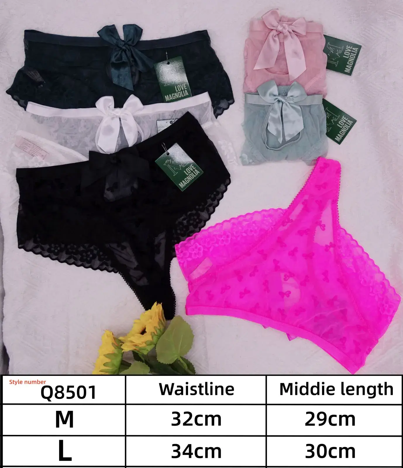 Majtki damskie koronkowe Love Label, rozmiary M/L, multikolor