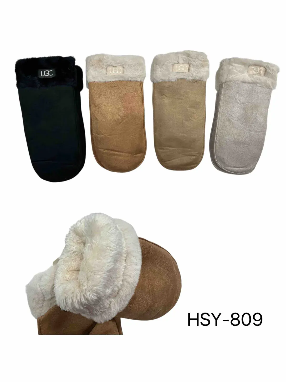 Rękawiczki damskie futrzane HSY-809 LGC 4 kolory