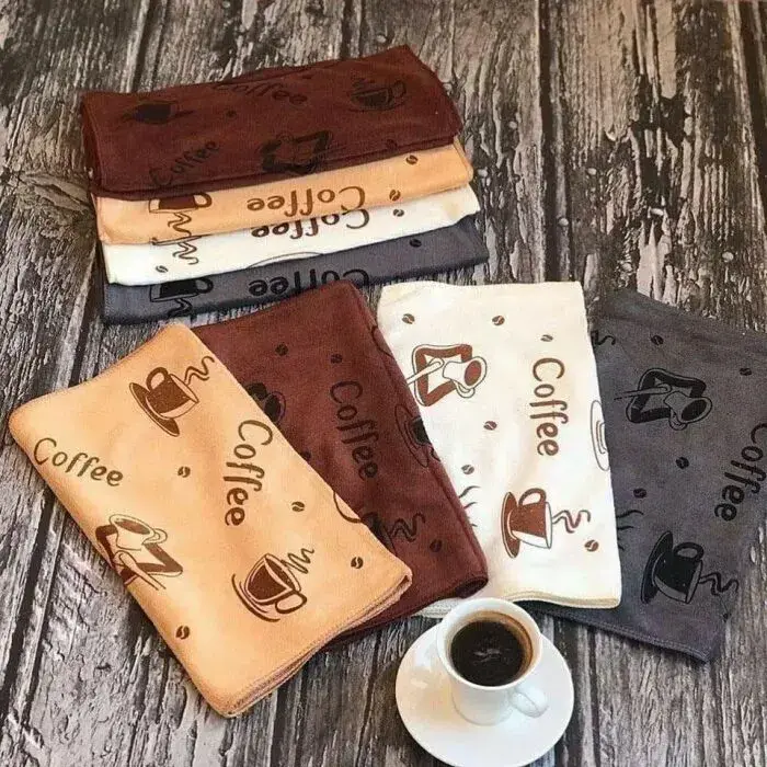 Ręcznik mikrofibra Coffee 25x50 cm zestaw 12 sztuk kolor mix