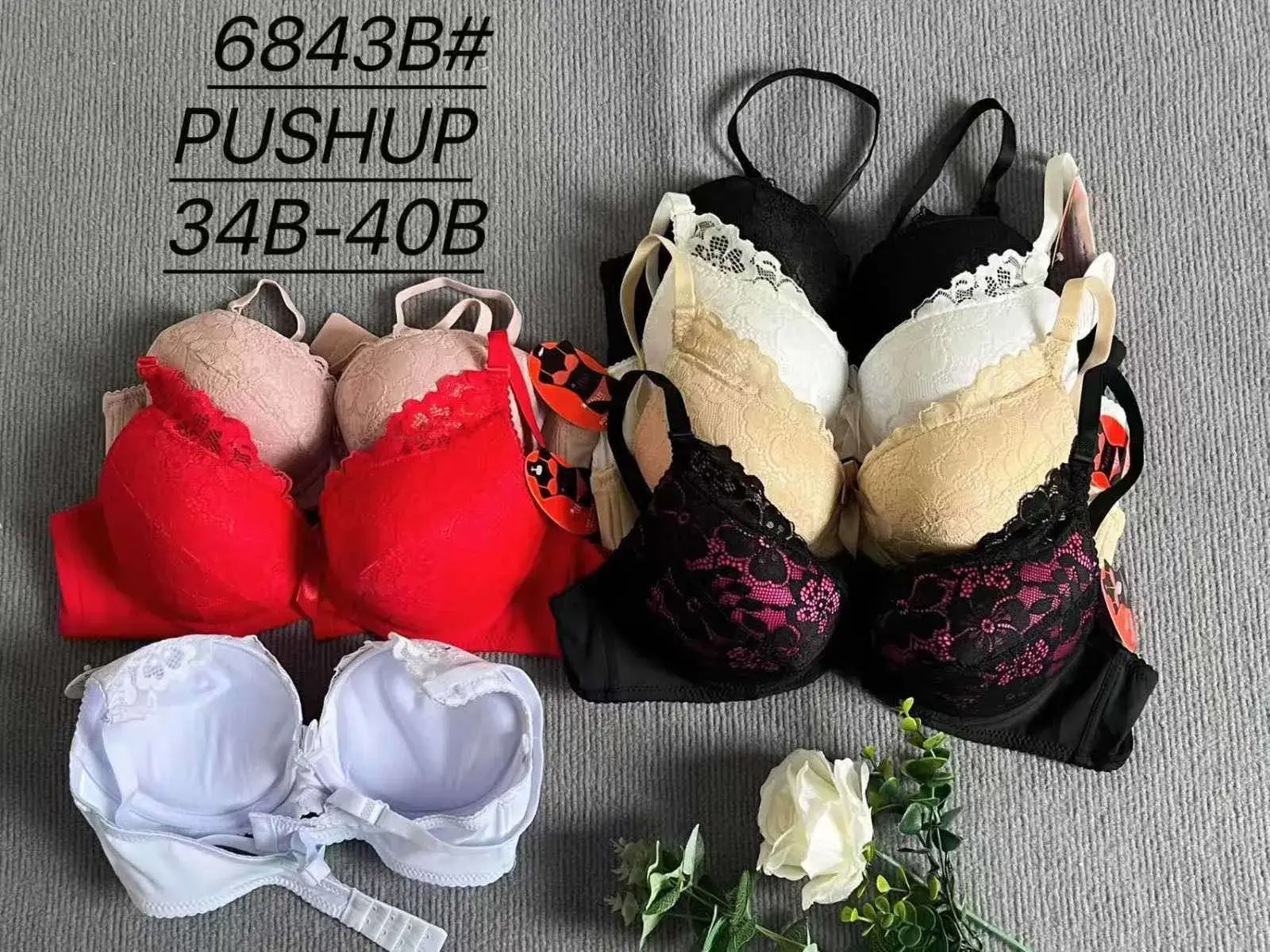 Biustonosz Damski Push-up 34B-40B 6843# Kolory Mix