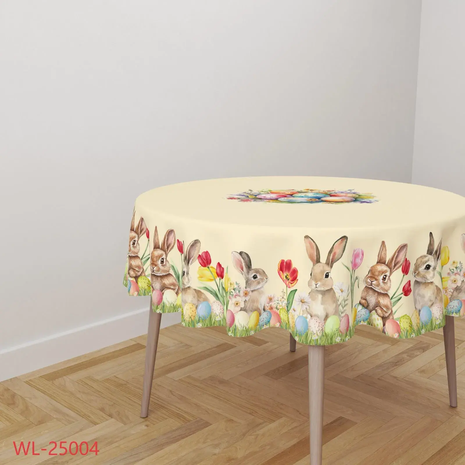 Bieżnik Wielkanocny 150 cm z motywem królików WL-25004