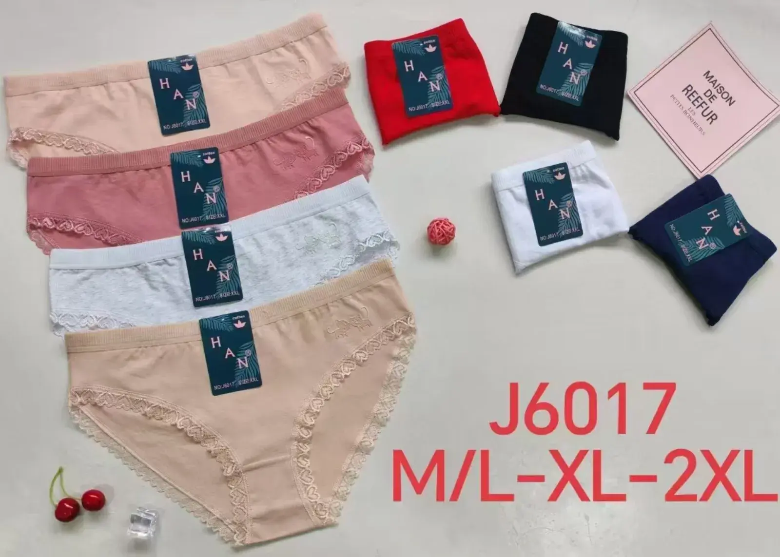 Majtki damskie J6017 M/L-L-XL-2XL 5 szt mix kolorów