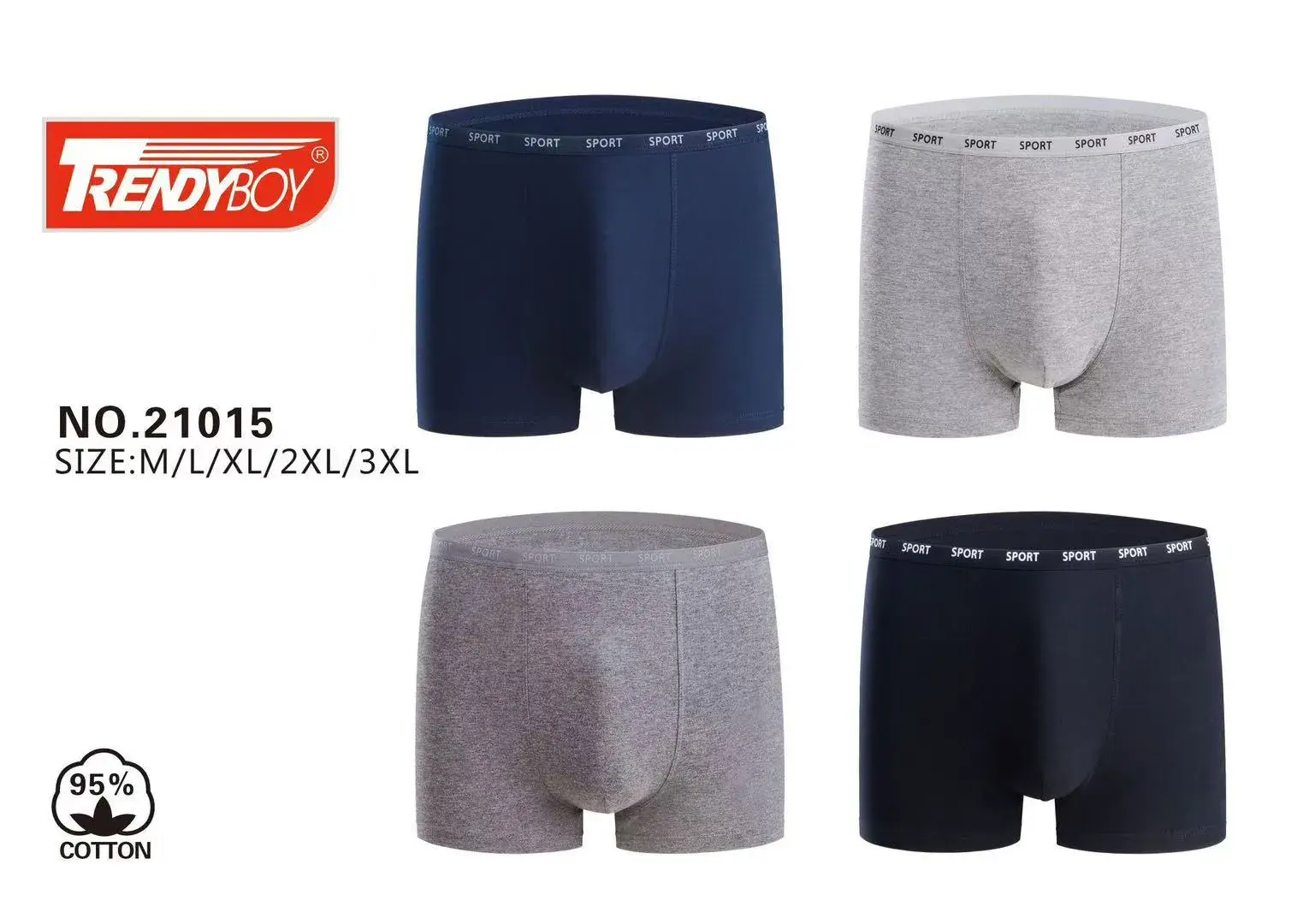 Bokserki męskie TrendyBoy granatowe i szare M/L/XL/XXL