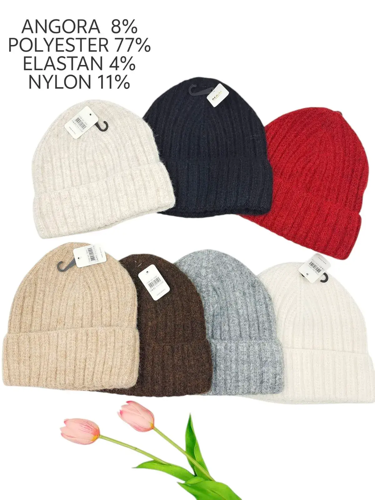 Czapki damskie dzianinowe beanie,