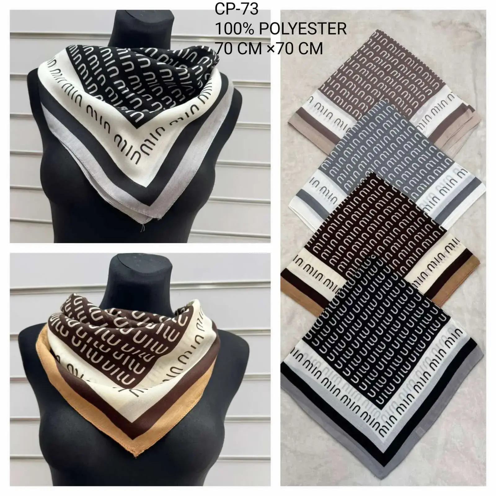 Szaliki damskie 100% poliester 70x70 cm CP-73