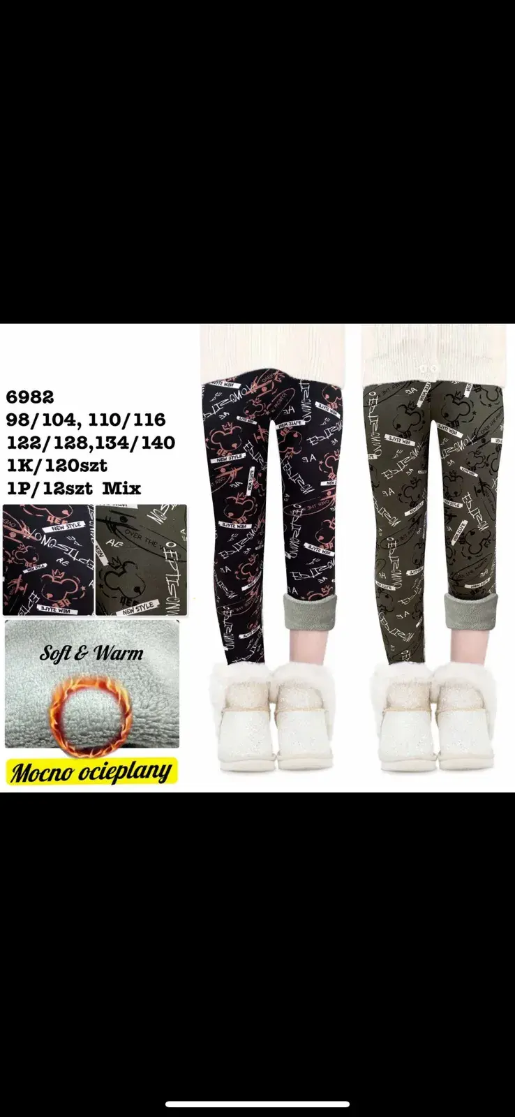 Leggingsy dla Dzieci Soft Warm Mix Rozm. 10/11-19 lat