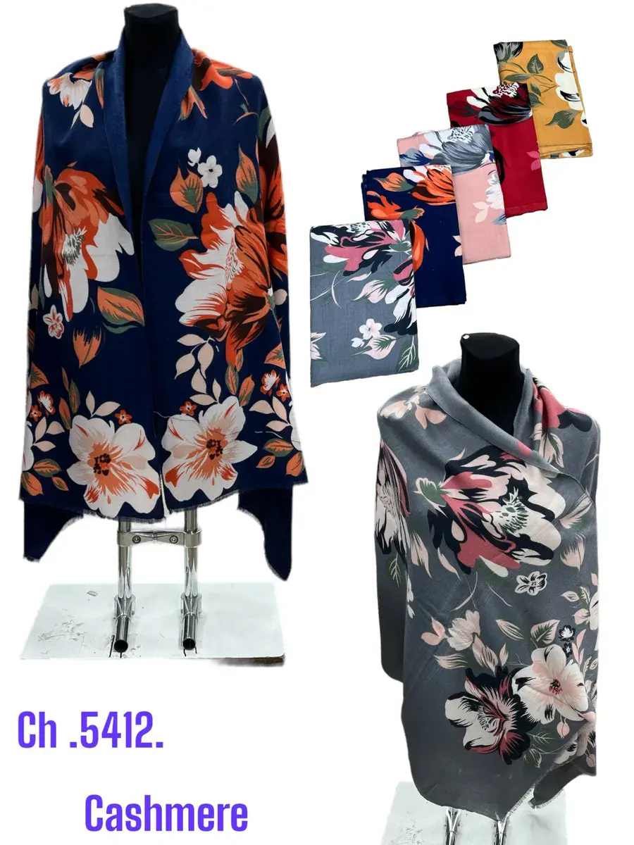 Chusta Cashmere w Kwiaty Mix Kolorów 180x70 cm