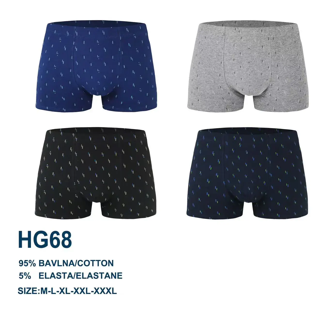 Bokserki męskie LG68 95% bawełna 5% elastan S-4XL