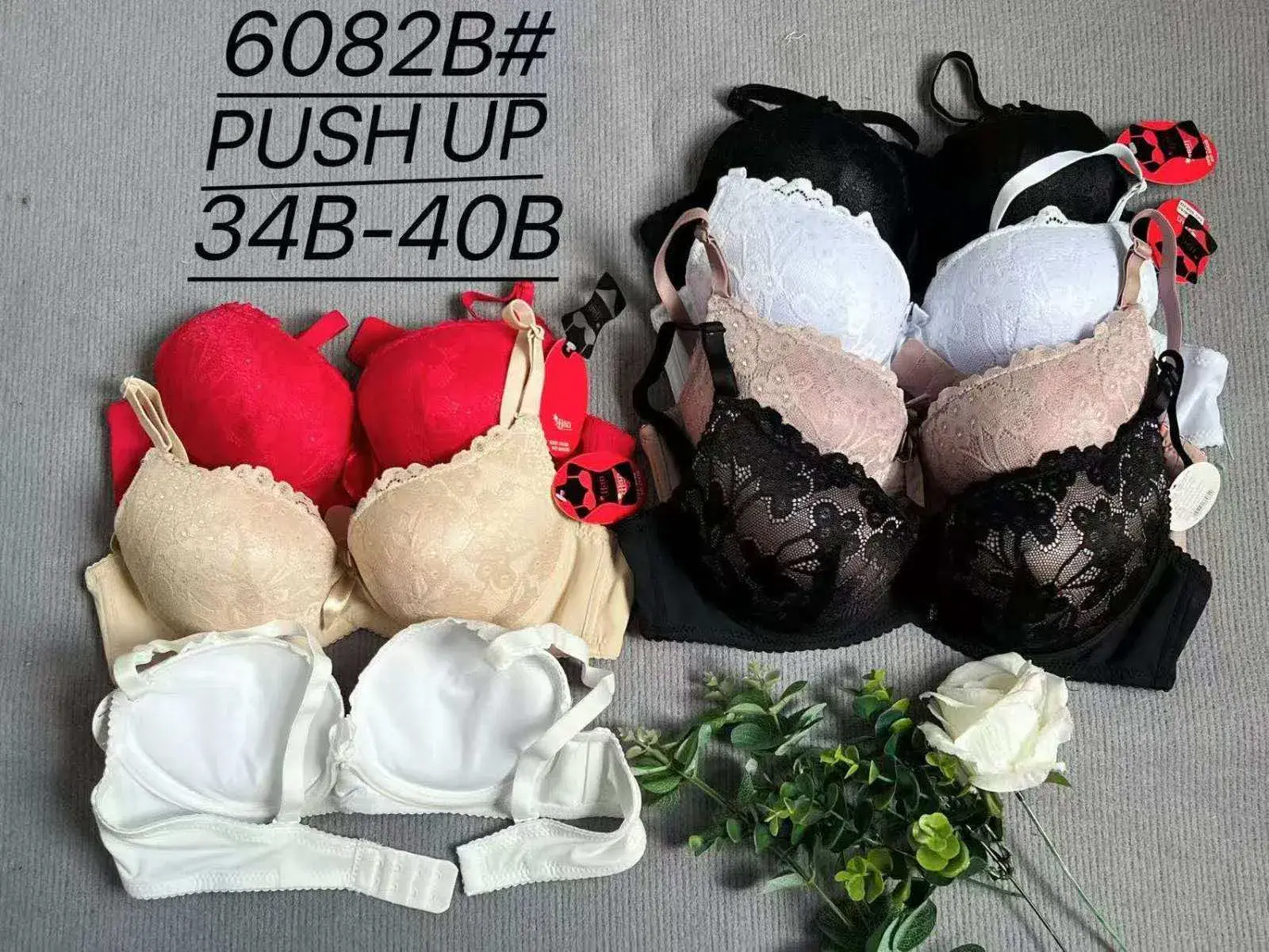 Biustonosz Damski Push Up 34B-40B 6082B#