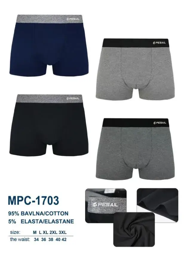 Bokserki męskie Pesal 95% bawełna 5% elastan M-XL