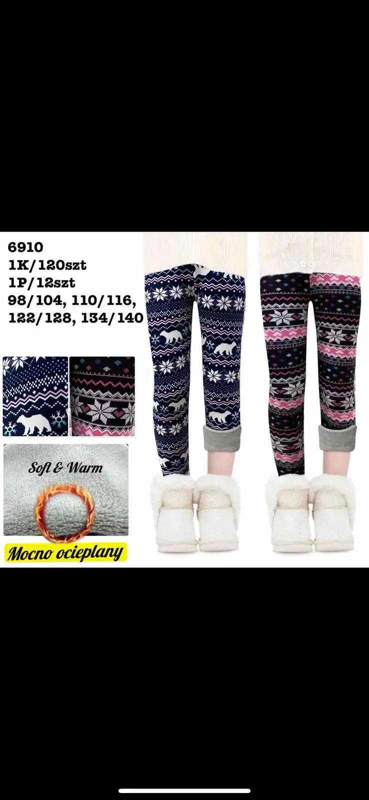 Legginsy dla dzieci Soft Warm 9-10, 11-12, 13-16 lat