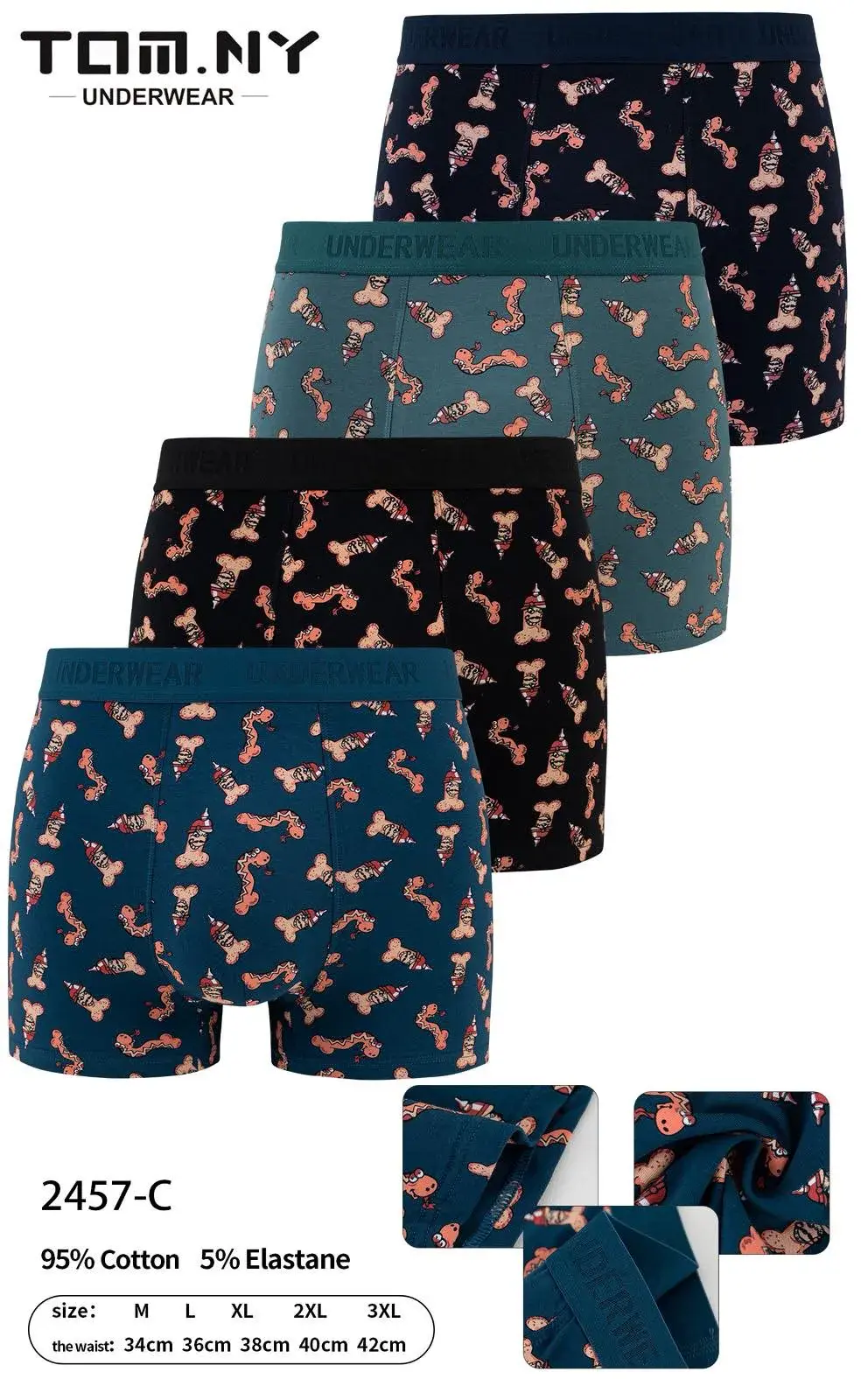 Bokserki męskie Tommy NY 4 szt. 95% bawełna S-XXL