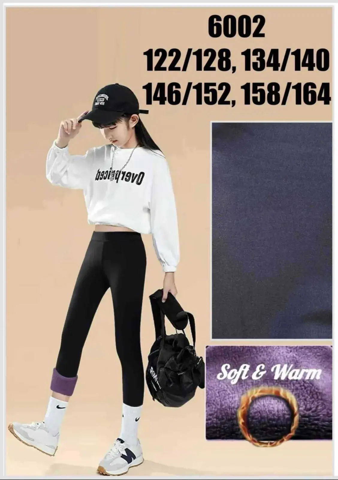 Leggingsy dla Dzieci Soft & Warm granatowe 60002