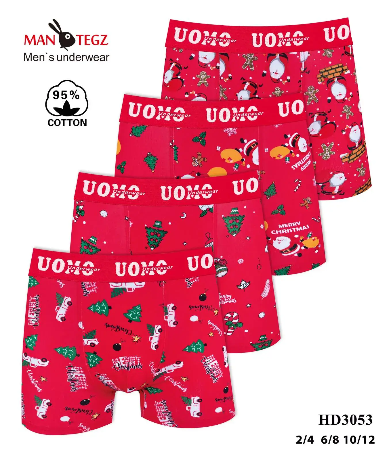 Bokserki męskie UOMO Christmas Pack 4 szt HD3053