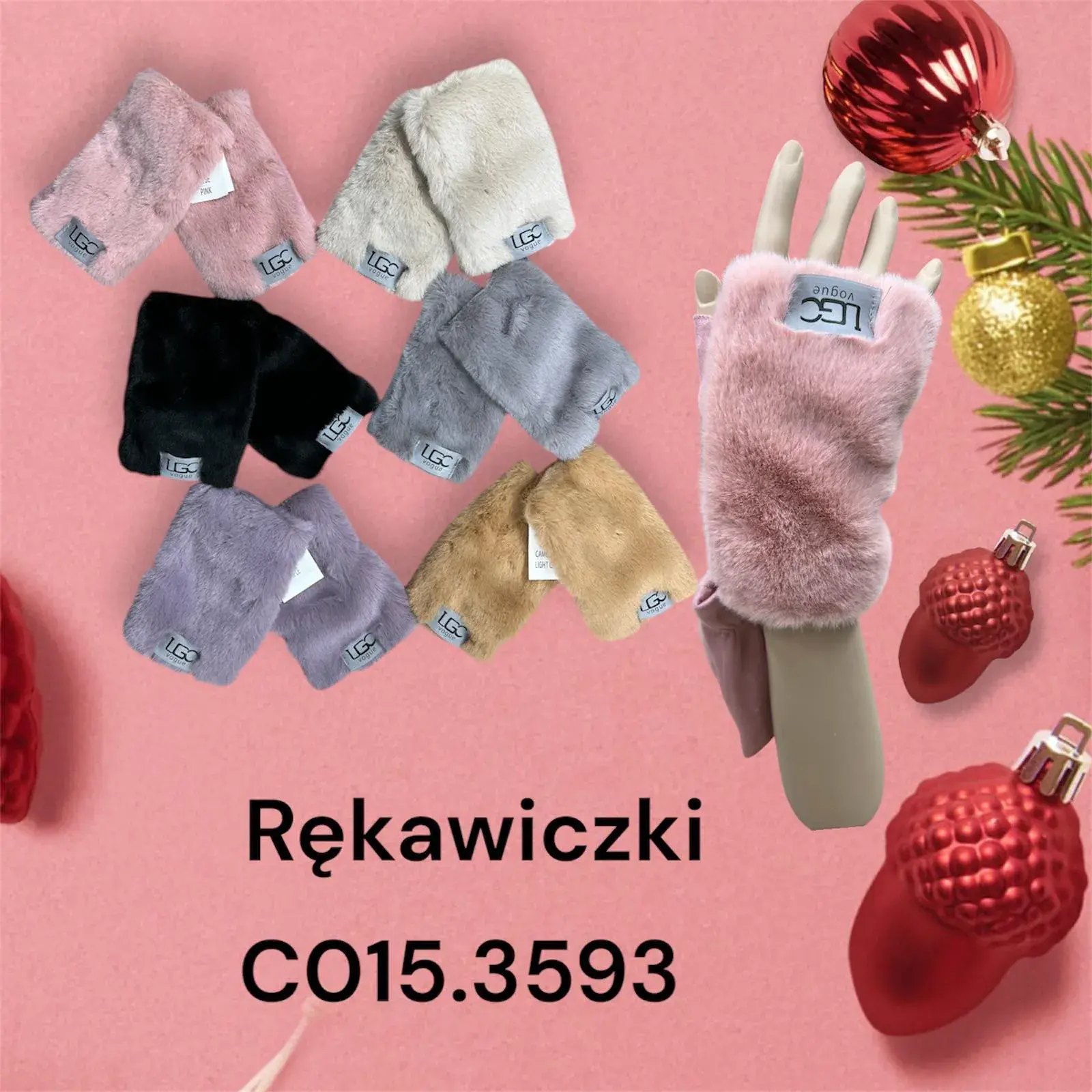 Rękawiczki damskie UGG CO15.3593, 12 szt/opak.