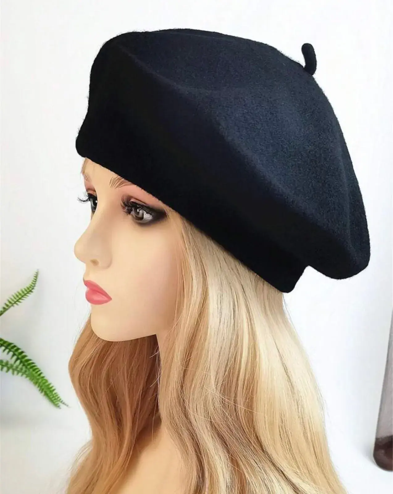Czapka damska beanie beret czarna