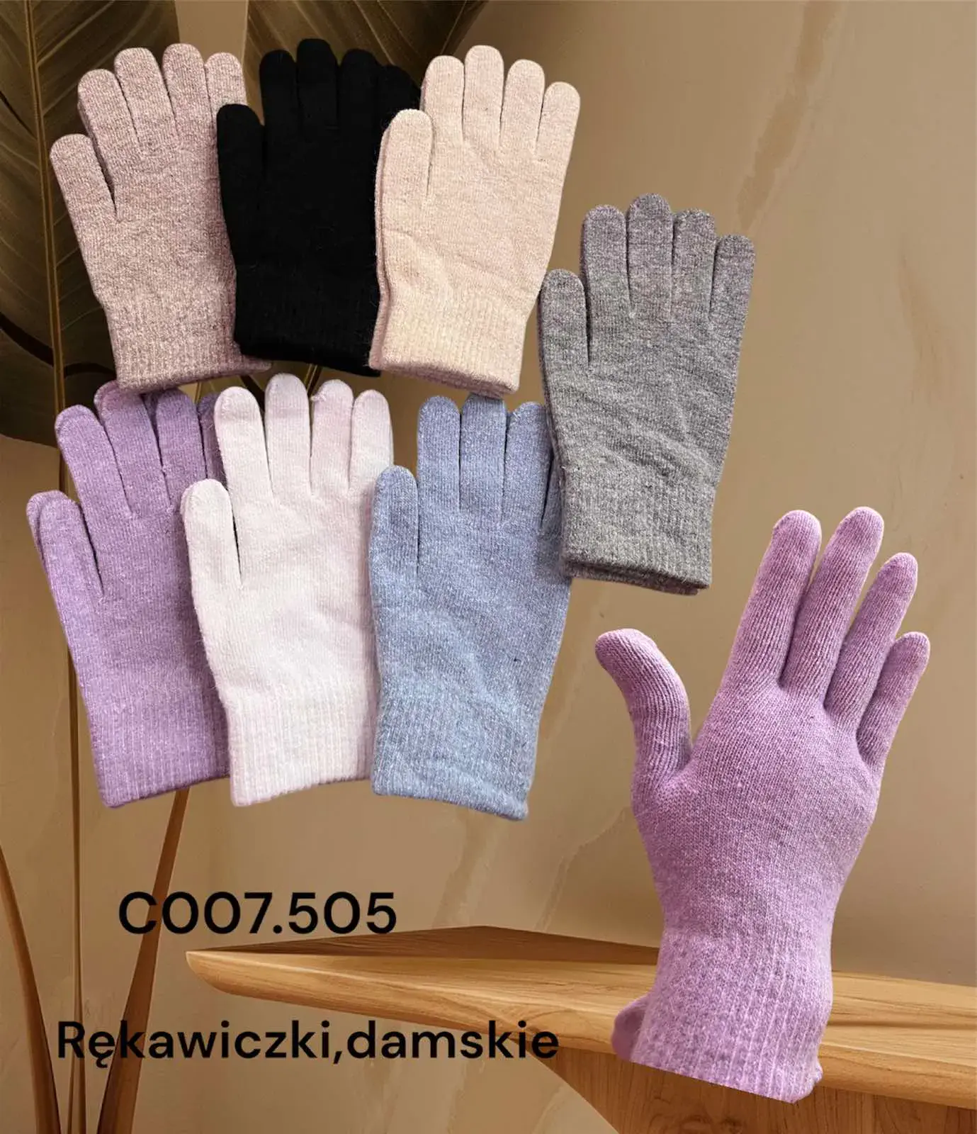Rękawiczki damskie dzianinowe CO07.505 różne kolory