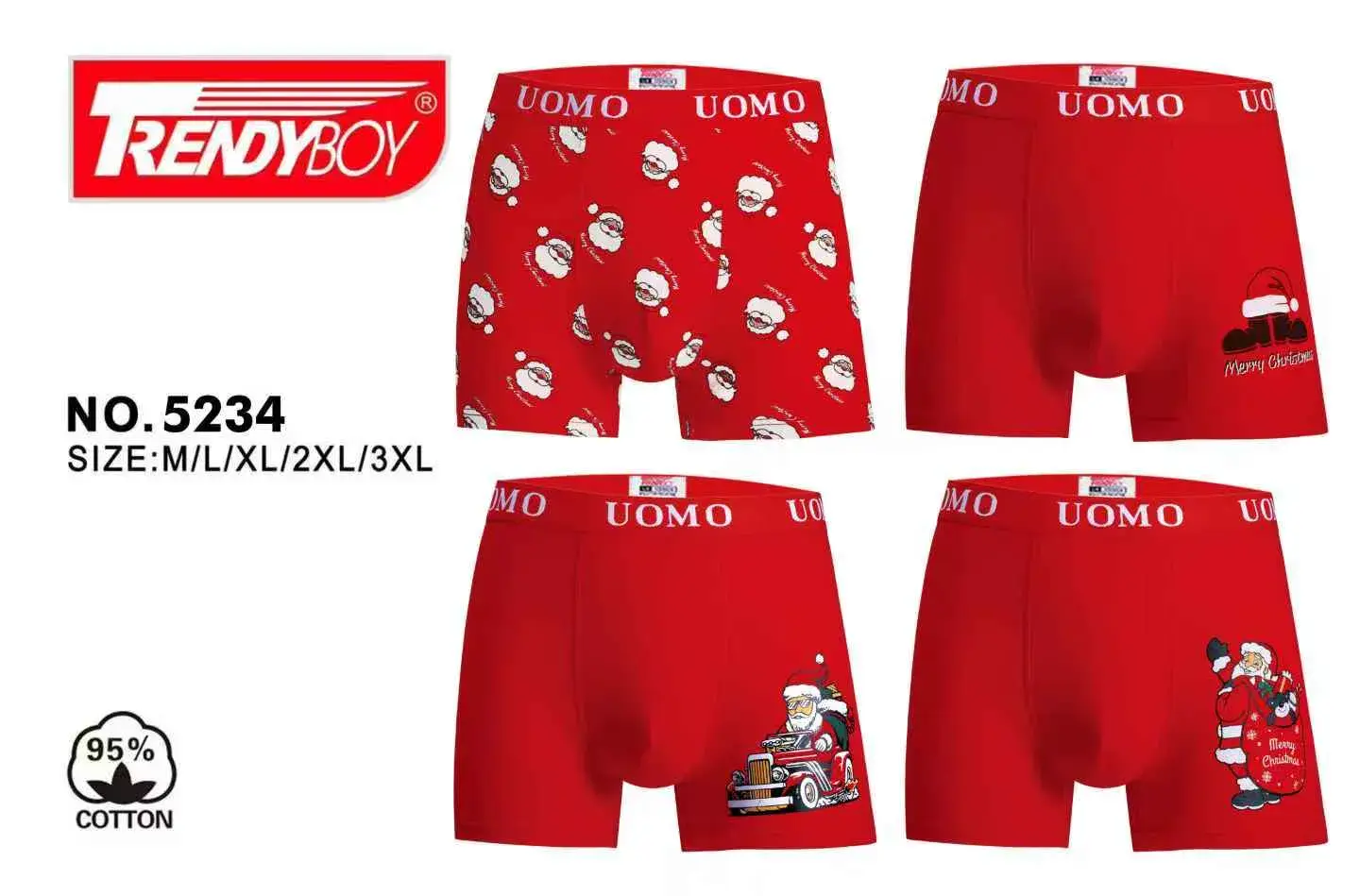 Bokserki męskie TrendyBoy świąteczne S/M/L/XL/XXL/3XL