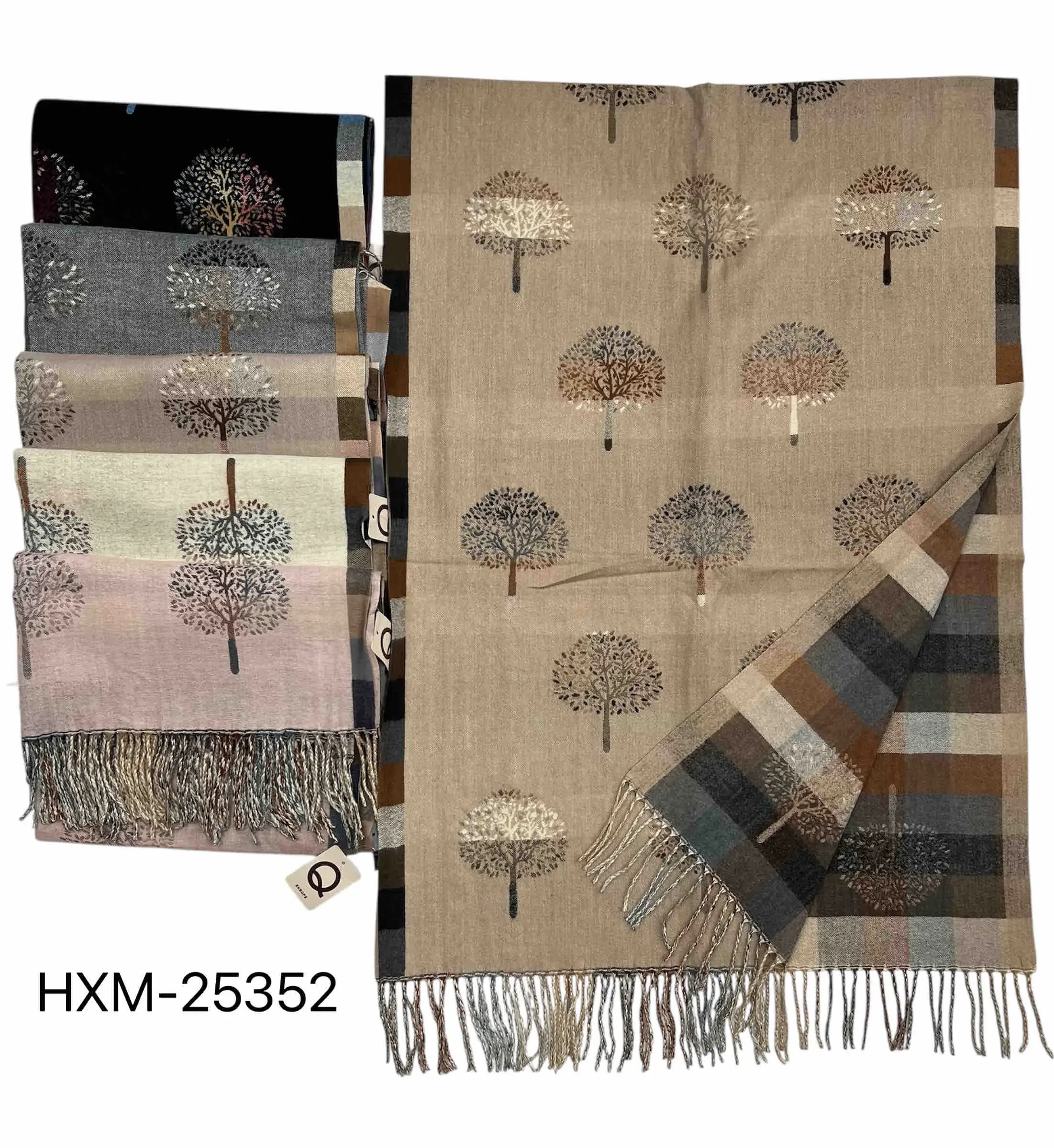 Szaliki damskie z motywem drzew HXM-25352