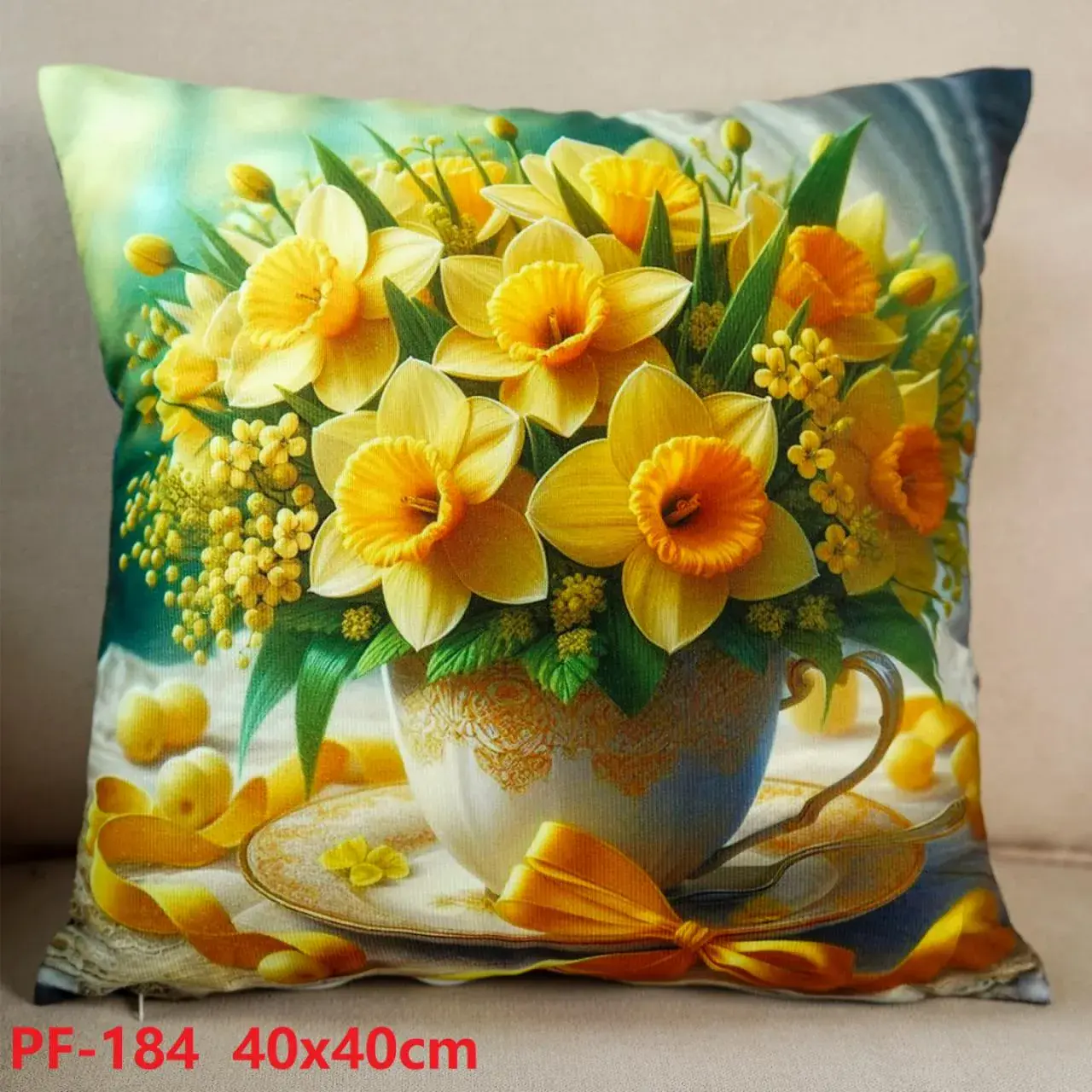 Poszewki dekoracyjne 40x40 cm PF-184 narcyzy