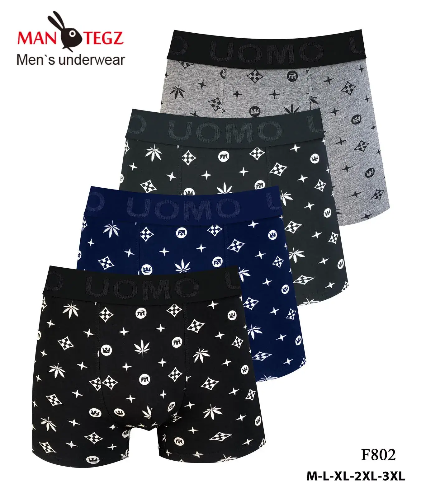 Bokserki męskie UOMOMO F902 M-L-XL-XXL-XXL 4 szt.