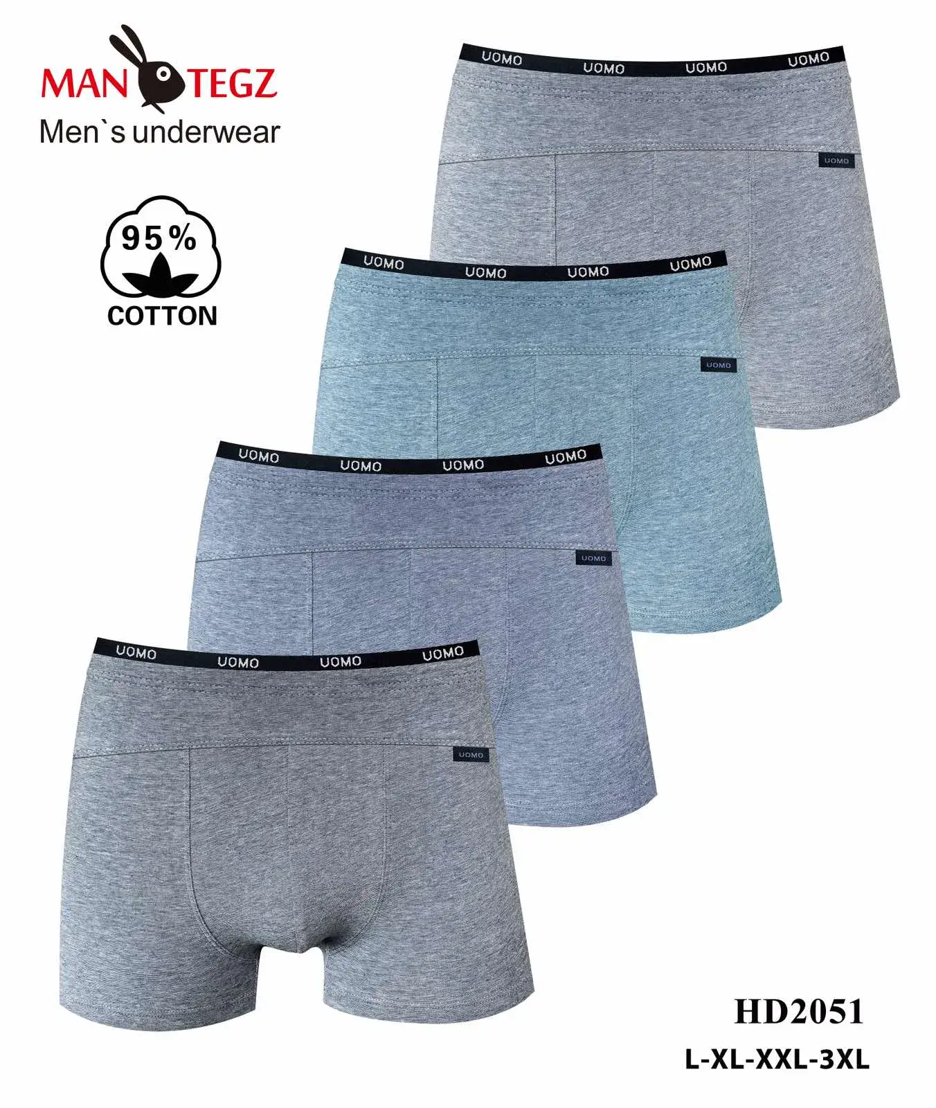 Bokserki męskie UMO szare i granatowe XL-XXL HD2051