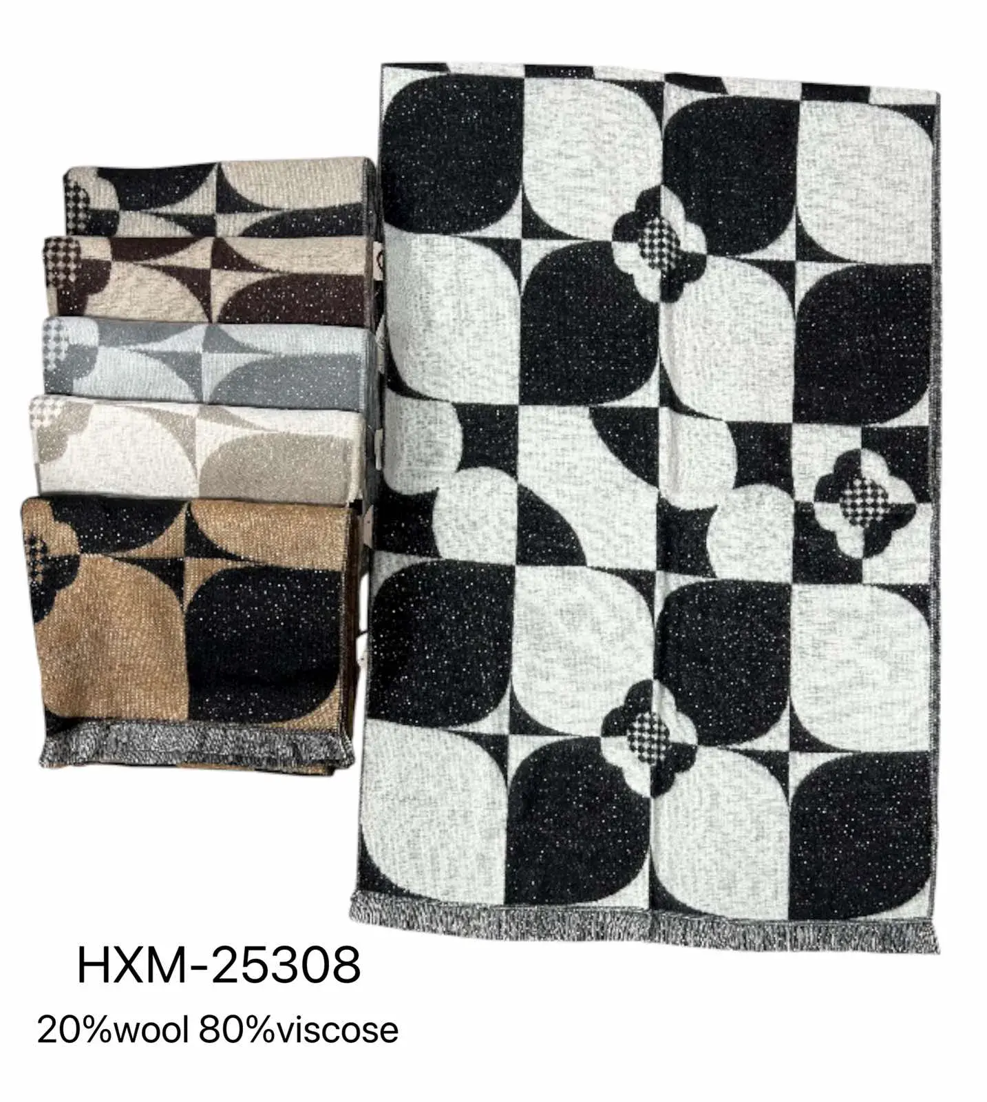 Szaliki damskie wzór geometryczny HXM-25308