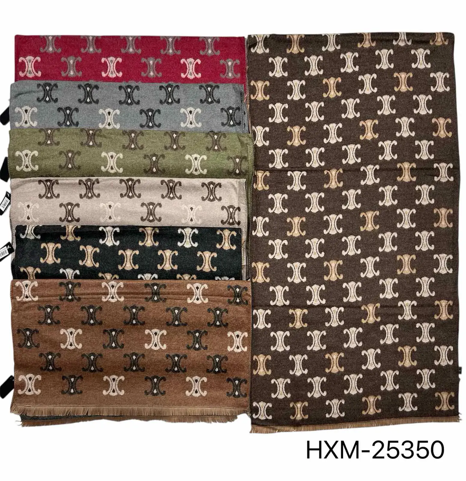 Szaliki damskie HXM-25350 wzór CC multikolor