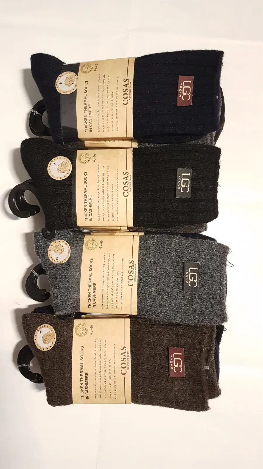 Skarpetki damskie COSAS z logo UG, granat/czarny/szary/brąz